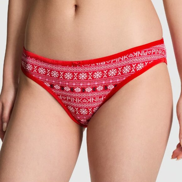 PINK Victoria's Secret Other - VS PINK Cotton Velvet-Trim Bikini Panty - XXL